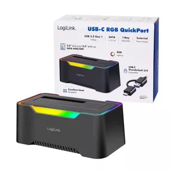 LogiLink HDD-telakointiasema LogiLink Quickport USB 3.2 1-porttinen 2,5/3,5 SATA (QP0035)