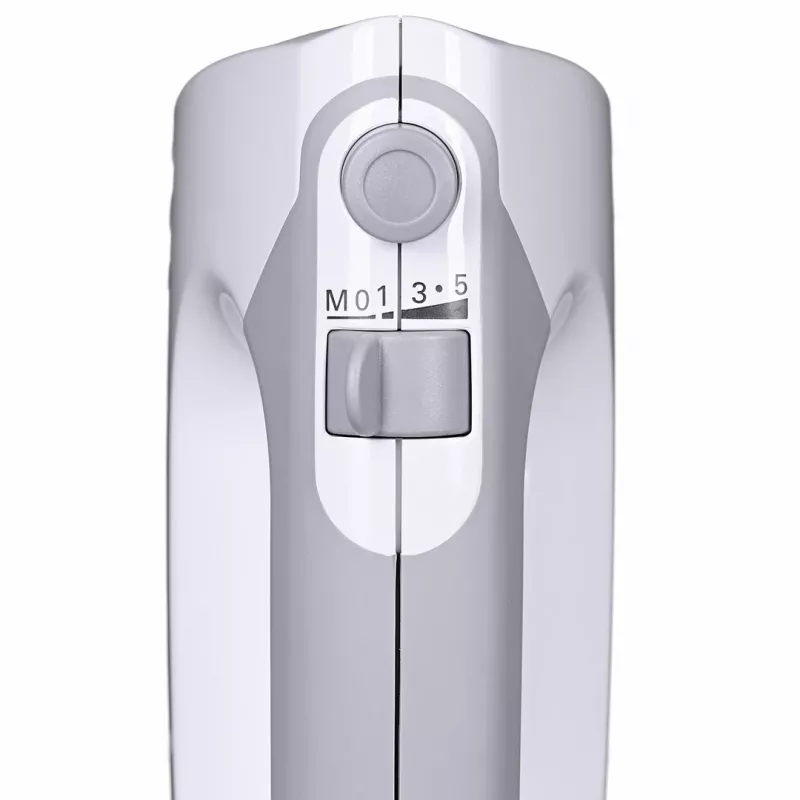 Bosch MFQ36480 -käsivatkain – 450 W, 5 nopeutta turbolla, harmaa/valkoinen, pallovispilä ja taikinakoukut