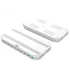 Latausasema Unitek Y-2190A — 10 USB-liitäntää (8×USB2.0 + 2×USB3.2 Gen1), langaton lataus, 96 W kokonaisteho