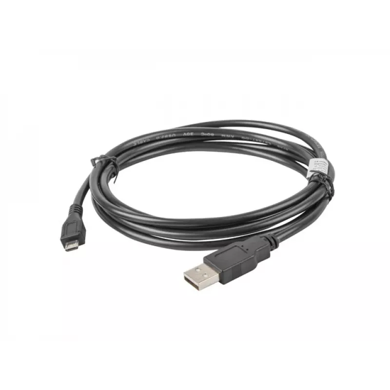 USB 2.0 -kaapeli LANBERG CA-USBM-10CC-0018-BK, Micro-USB B - USB A, 1,8 m, musta