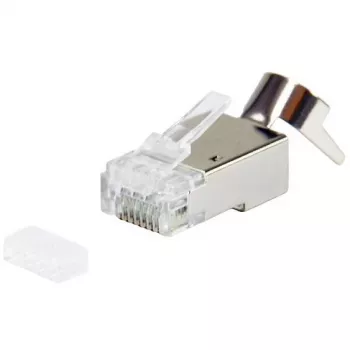 Suojattu RJ45-liitin EQUIP Cat 8.1, liitin, hopea, 50 kpl, 11,7×22,5 mm, 3,7 g