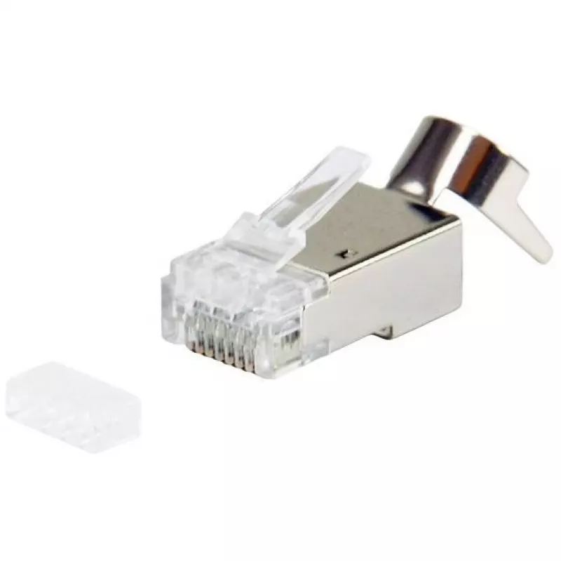 Suojattu RJ45-liitin EQUIP Cat 8.1, liitin, hopea, 50 kpl, 11,7×22,5 mm, 3,7 g