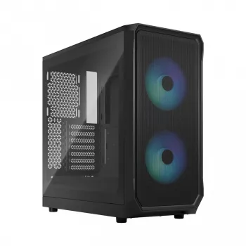 Fractal Design Focus 2 RGB Tempered Glass Mid Tower ATX -tietokonekotelo - musta