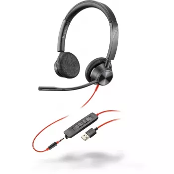 Headset HP POLY 3325 johdollinen panta puheluihin ja musiikkiin, supraauraalinen, 20–20000 Hz, 130 g, USB Type-A, musta