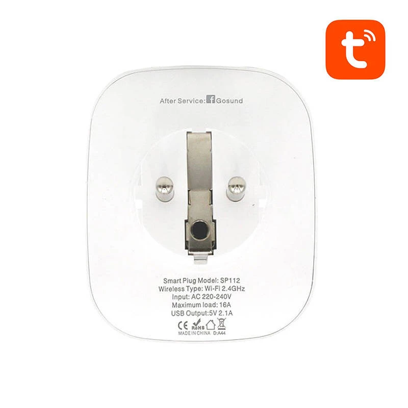 Älypistorasia WiFi Gosund SP112 2xUSB, 16A, Tuya