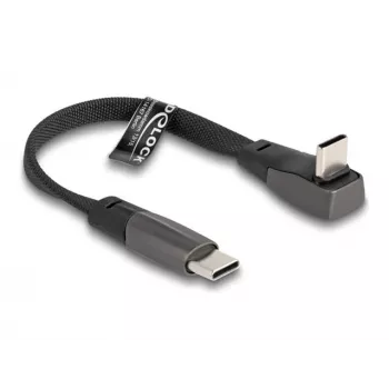 DeLOCK USB 2.0 lattakaapeli USB Type-C uros – USB Type-C uros kulmaliitin PD 3.0 60 W 14 cm musta