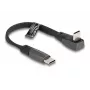 DeLOCK USB 2.0 lattakaapeli USB Type-C uros – USB Type-C uros kulmaliitin PD 3.0 60 W 14 cm musta