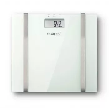 Ecomed BS-70E -suorakaiteen muotoinen elektroninen henkilövaaka, valkoinen