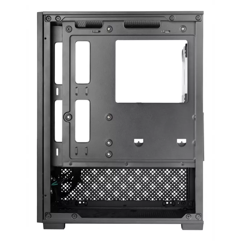 Mini-tornikotelo TACENS Mars Gaming MC-SE2 — Mini-ITX / Micro-ATX, musta, sivulasiseinä, pohjavirtalähde, tukee 2x2,5
