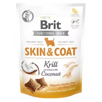 Koiranherkku Brit Dog Skin & Coat Krill kookos 150 g — ravitsemukselliset kiinteät herkut aikuisille koirille, krillin makuinen, gluteeniton