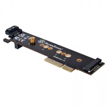 Silverstone SST-ECM28 M.2/SATA-sovitinkortti, PCIe 4.0, 1x M-Key, 1x SATA
