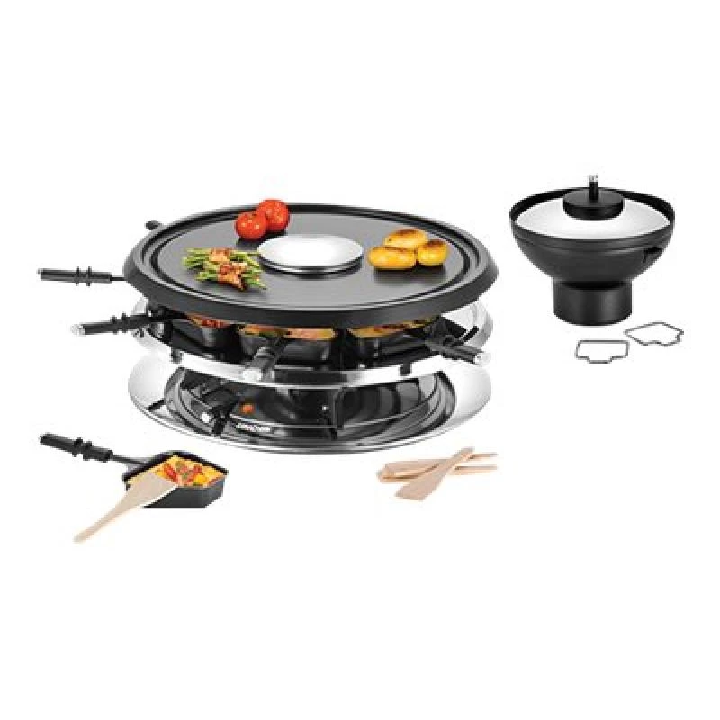 Unold 48726 raclette-grilli 8 henkilölle 1300 W musta, ruostumaton teräs