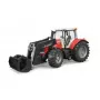Lelutraktori BRUDER Massey Ferguson 7624 etukuormaajalla, punainen, lapsille 3 vuotta ja vanhemmille
