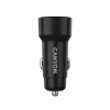 Autolaturi CANYON OnDrive 30 PD 30W USB-C musta – USB-C-virtalähde ajoneuvoihin, 30W PD