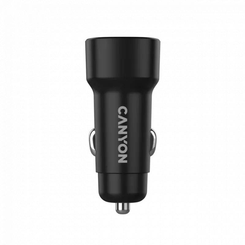 Autolaturi CANYON OnDrive 30 PD 30W USB-C musta – USB-C-virtalähde ajoneuvoihin, 30W PD
