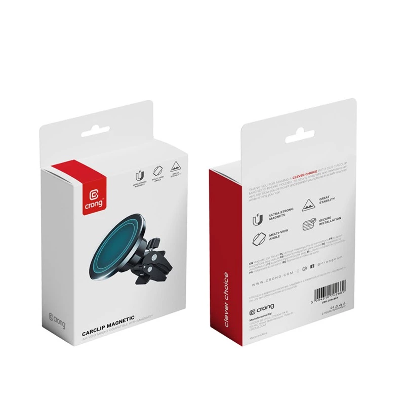 Magneettinen MagSafe-autoteline Crong CRG-CH6-BLK iPhone 12 ja uudemmille