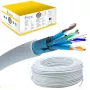 Verkkokaapeli Extralink Twisted Pair CAT6A FTP (F/FTP) V2 sisäkäyttöön 500M harmaa