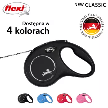 Flexi New Classic 8 m musta koiranhihna rullamekanismilla