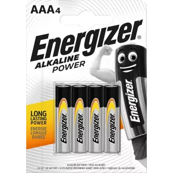 ENERGIZER BATTERY ALKALINE POWER AAA LR03 4 KPL