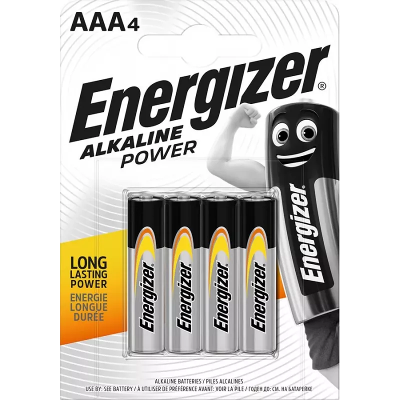 ENERGIZER BATTERY ALKALINE POWER AAA LR03 4 KPL