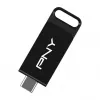 PNY Elite, 64 GB, USB Type-C, 3.2 Gen 1 (3.1 Gen 1), 120 MB/s, dia, musta