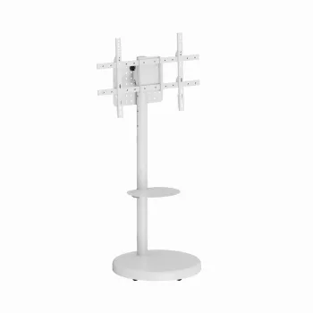 Lattialla seisova TV-teline GEMBIRD TVS-86TR-01-W 37–86 tuuman televisioille, valkoinen, kääntyvä ja kallistuva, VESA 200x200–600x400, enintään 50 kg