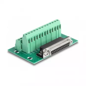 DeLOCK D-Sub 25-pin naaras riviliittimeen DIN-kiskoon 51 mm x 86 mm x 30 mm
