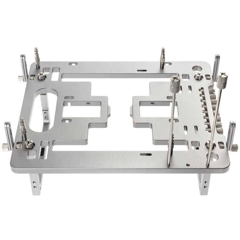 Mini-bench table -kotelo Streacom BC1 Mini V2 hopea — kompakti open-frame-kehys