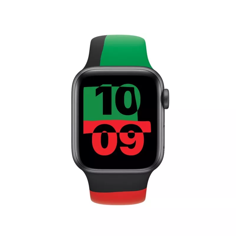 Apple 40mm musta Unity Sport Band M/L musta vihreä punainen