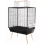 ZOLUX Neo Jili H80 -lintuhäkki musta — metalli-/muovihäkki 78×48×81 cm, 2 säilytyslaatikkoa