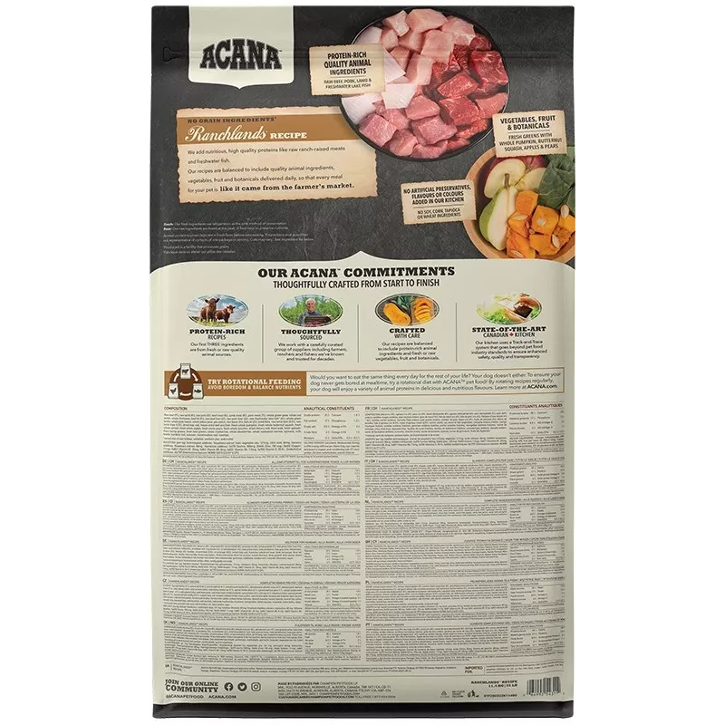ACANA Highest Protein Ranchlands - kuivaruoka koirille - 11,4 kg