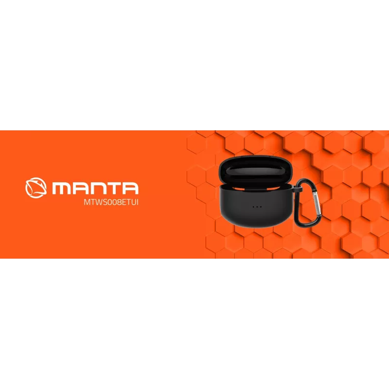 Manta RYTMO silikonikotelo TWS-kuulokkeille, musta (MTWS008ETUI)