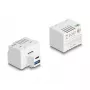 DeLOCK Keystone-moduuli USB Type-A USB Type-C PD 20W valkoinen