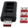 EXSYS EX-1114-R USB Type-A -porttilukko, 4x lukittava kansi USB-A-liitännöille avaimella, punainen