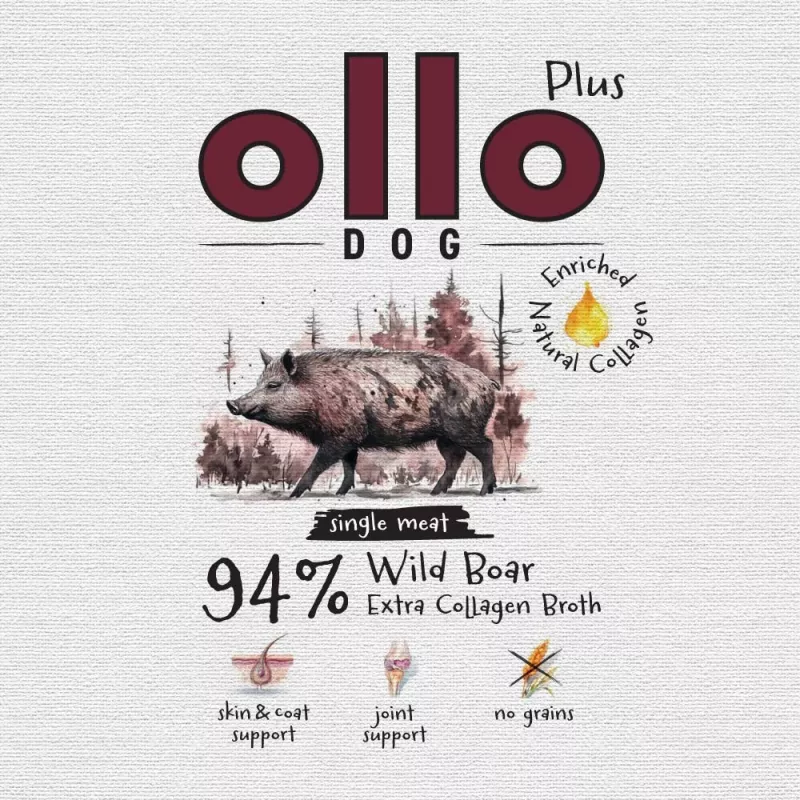 Ollo Plus kollageeni villisika 400 g koiranruokapurkki