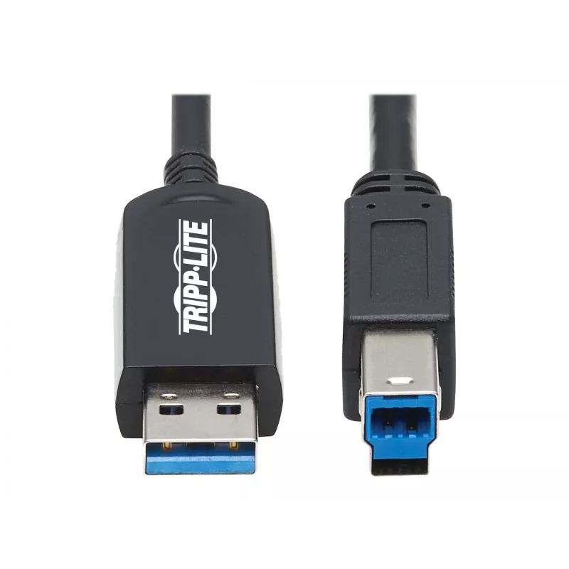 Eaton Tripp Lite Series USB 3.2 Gen 1 Plenum-sertifioitu kuituaktiivikaapeli (AOC) - A/B M/M, musta, 20 m - USB-kaapeli - USB Type-A (M) - USB Type-B (M) - USB 3.2 Gen 1 - 20,0 m - P