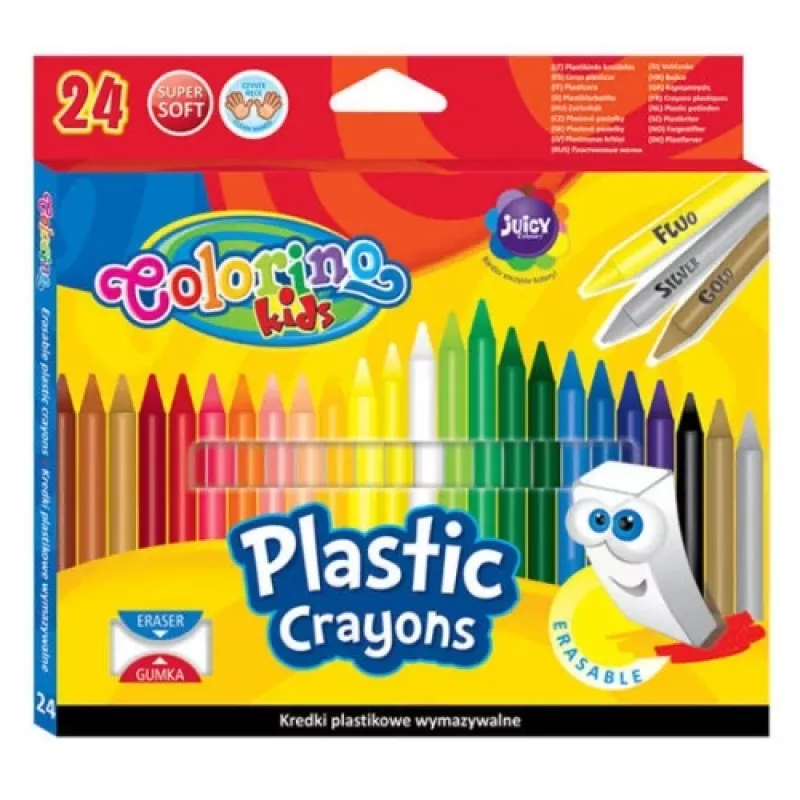 Colorino Kids pyyhittävät muovimaalit 24 väriä