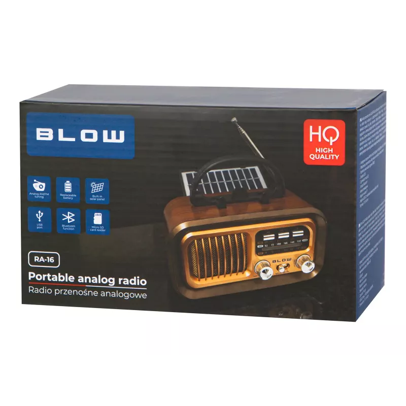 Kannettava analoginen AM/FM-radio RA16 Solar