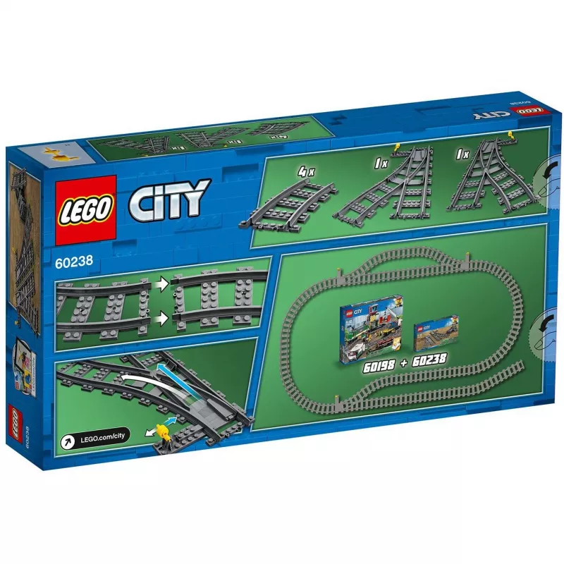 Rakennussarja LEGO City 60238 – raiteenvaihde ja tarvikkeet leikkisarjoihin