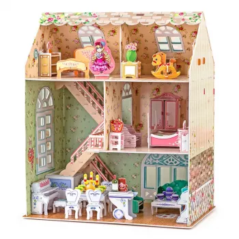 Nukkekodin rakennussarja CubicFun P645H — 3D-paperi-/pahvikokoonpano, Dreamy