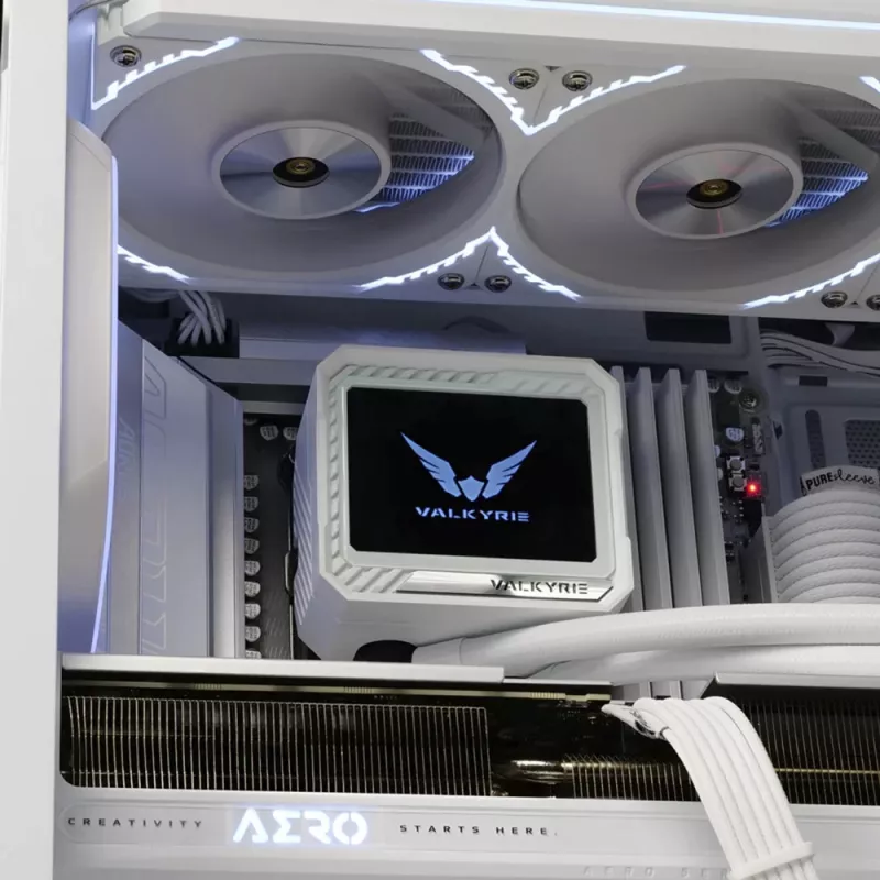 Nestejäähdytteinen CPU-jäähdytin Valkyrie VK-AIOV240W 240 mm jäähdytin LCD:llä