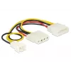 Sisäinen virtakaapeli DeLOCK 83658 0,39 m 3-pin 2 x Molex 4-pin