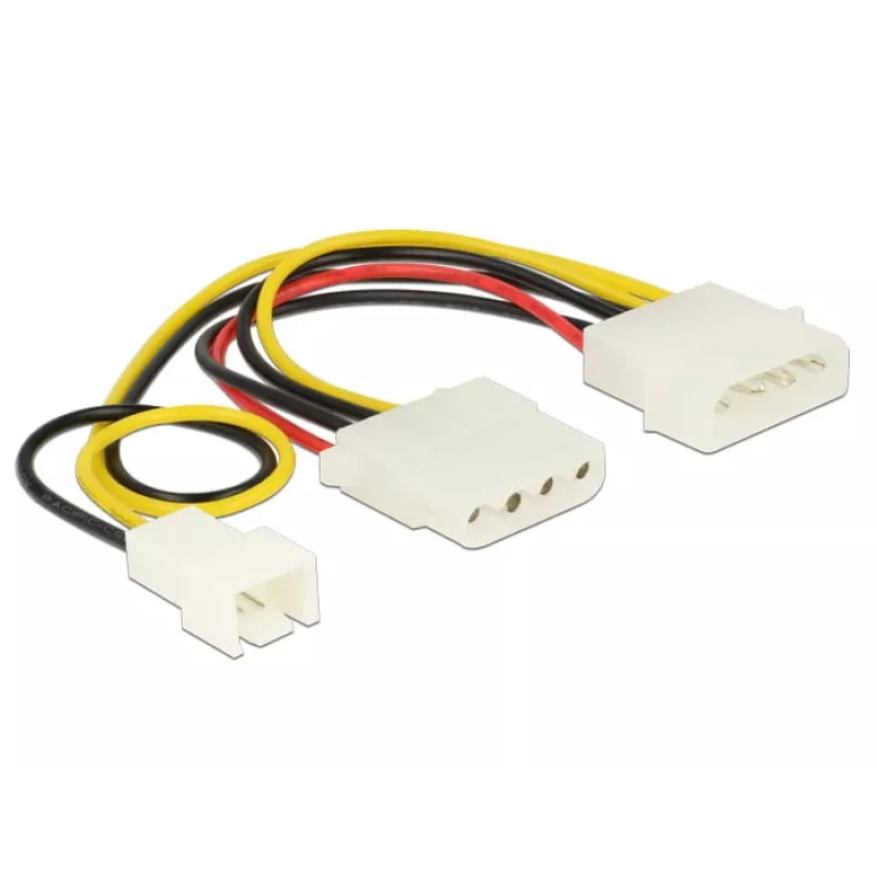 Sisäinen virtakaapeli DeLOCK 83658 0,39 m 3-pin 2 x Molex 4-pin
