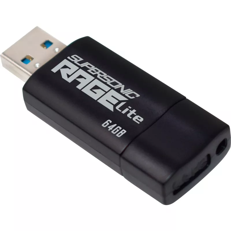 USB-muistitikku PATRIOT Supersonic Rage Lite 64 GB USB Type-A 3.2 Gen 1, liukumekanismi, iskunkestävä