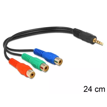 Audiokaapeli DeLOCK 62499 0,24 m 3,5 mm 3 x RCA musta
