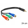 Audiokaapeli DeLOCK 62499 0,24 m 3,5 mm 3 x RCA musta