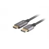 DisplayPort(M)-HDMI(M)-kaapeli 1 m 4K musta ja hopea
