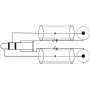 Adapterikaapeli Omnitronic 3,5 mm liitin 2x RCA, 90°-liitin, 0,5 m