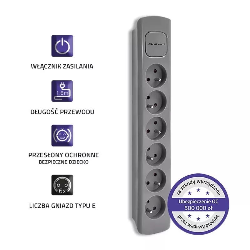 Qoltec 50277 tuote harmaa
