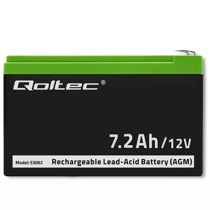 Qoltec 53062 AGM-akku | 12V | 7,2 Ah | max 108A